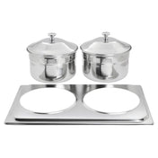 Hubert 37999 - Soup Station Chafer, 21" X 13-1/5", With (2) 4-4/5 Qt. Round Containers
