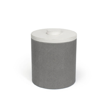 FOH RIB052GYL21 3.5qt Round Belize Ice Bucket Smoke With London White Lid Includes One RIB018GYL21-BTM 3.5qt Round Belize Ice Bucket Base Smoke