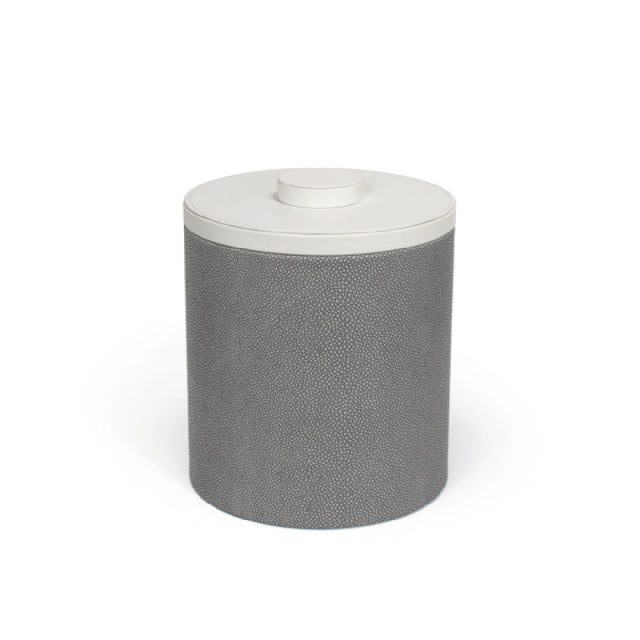 FOH RIB052GYL21 3.5qt Round Belize Ice Bucket Smoke With London White Lid Includes One RIB018GYL21-BTM 3.5qt Round Belize Ice Bucket Base Smoke