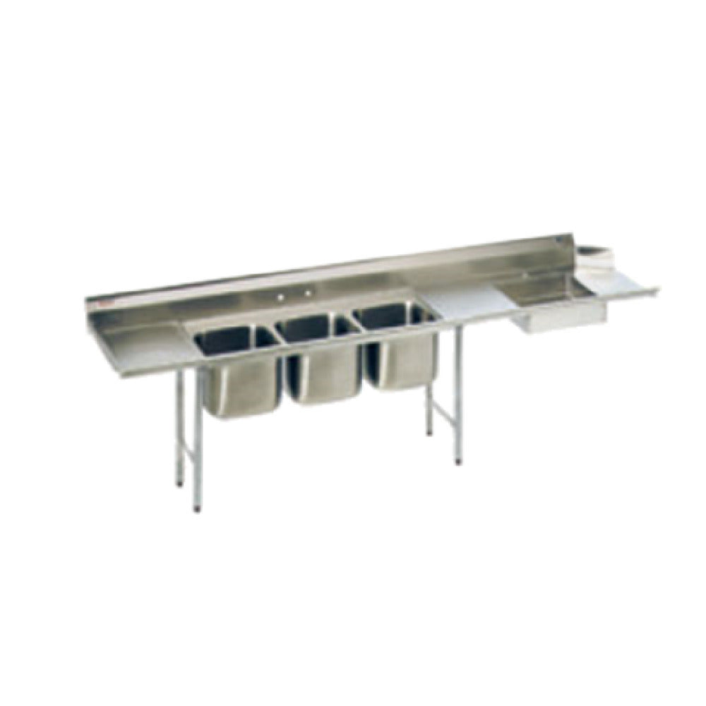 Eagle SDTPL-124-14/3 Spec-Master® Soiled Dishtable/3-Compartment Pot Sink