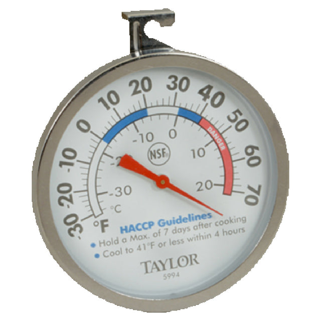 Franklin Machine Products 138-1305 Refrigerator/Freezer Thermometer 3"OD Dial 30° To 70°F (-30° To 21°C) Temperature Range