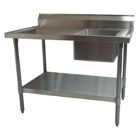 BK Resources BKMPT-3060G-R Work Table With Prep Sink Sink On Right 60"W X 30"D X 41-3/4"H Overall Size