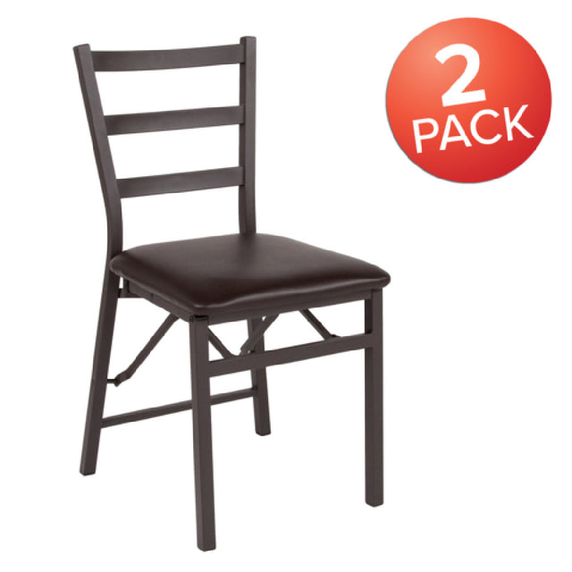 Flash Furniture 2-CY-180841-GG Hercules Series Folding Chair Ladder Back Upholstered Back & Seat