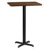 Flash Furniture XU-WALTB-2430-T2222B-GG Table 30"W X 24"D X 43-1/8"H Bar Height