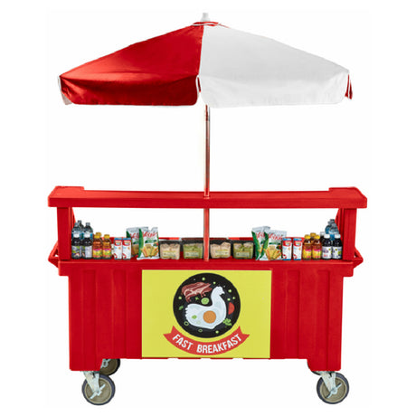 Cambro CVC72158 Camcruiser® Vending Cart 74-1/2" X 31-3/4" X 94"H (3) Full Size Counter Top Wells