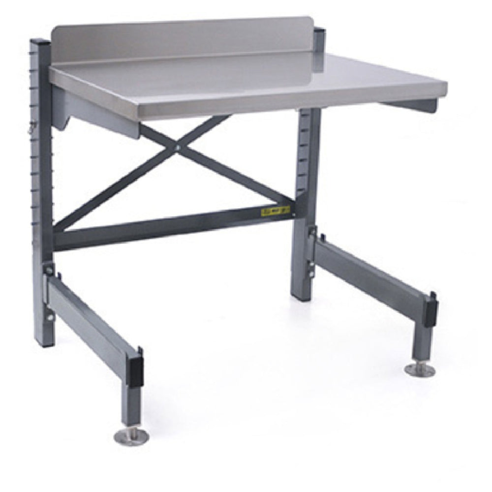 Eagle Q2442VG36-WO Q-LEVER Worktable Open Base Includes: 42"W X 24"D 14/304 Stainless Steel Table Top With 4-1/2"H Backsplash