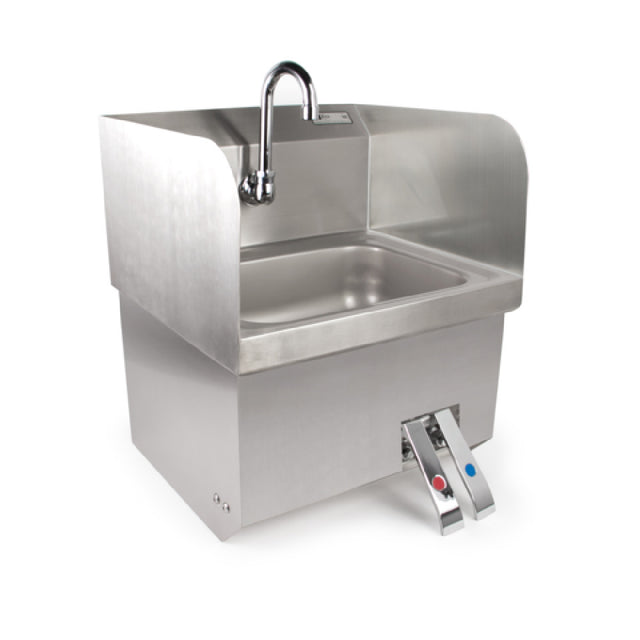 John Boos PBHS-W-1410-KV2APN-SS Pro-Bowl Hand Sink Wall Mount With Apron 14"W X 10" Front-to-back X 5" Deep Bowl