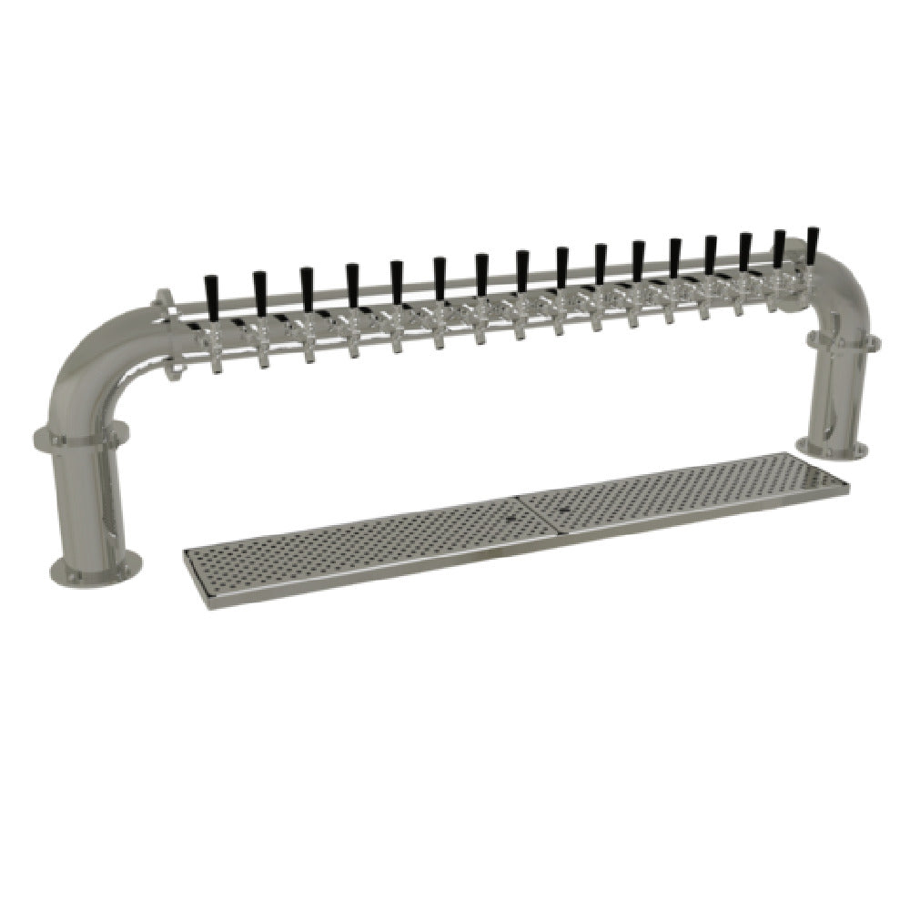 Glastender PP-16-MF Pipe Pass-Thru Draft Dispensing Tower Countertop (16) Stainless Steel Faucets (handles Not Included)