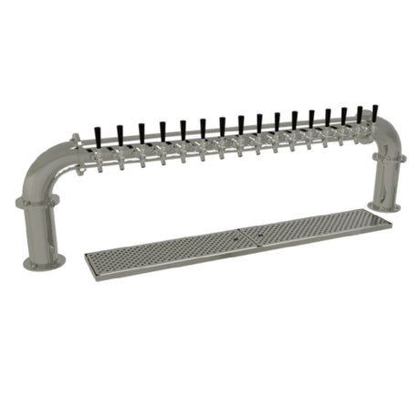 Glastender PP-16-MF Pipe Pass-Thru Draft Dispensing Tower Countertop (16) Stainless Steel Faucets (handles Not Included)