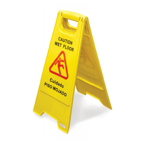 Omcan 24414 (24414) Sign Caution Wet Floor A-shaped