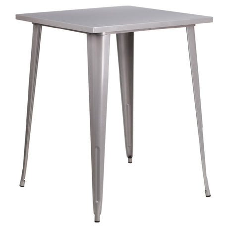 Flash Furniture CH-51040-40-SIL-GG Table 33-1/4"W X 33-1/4"D X 40-3/4"H Bar Height