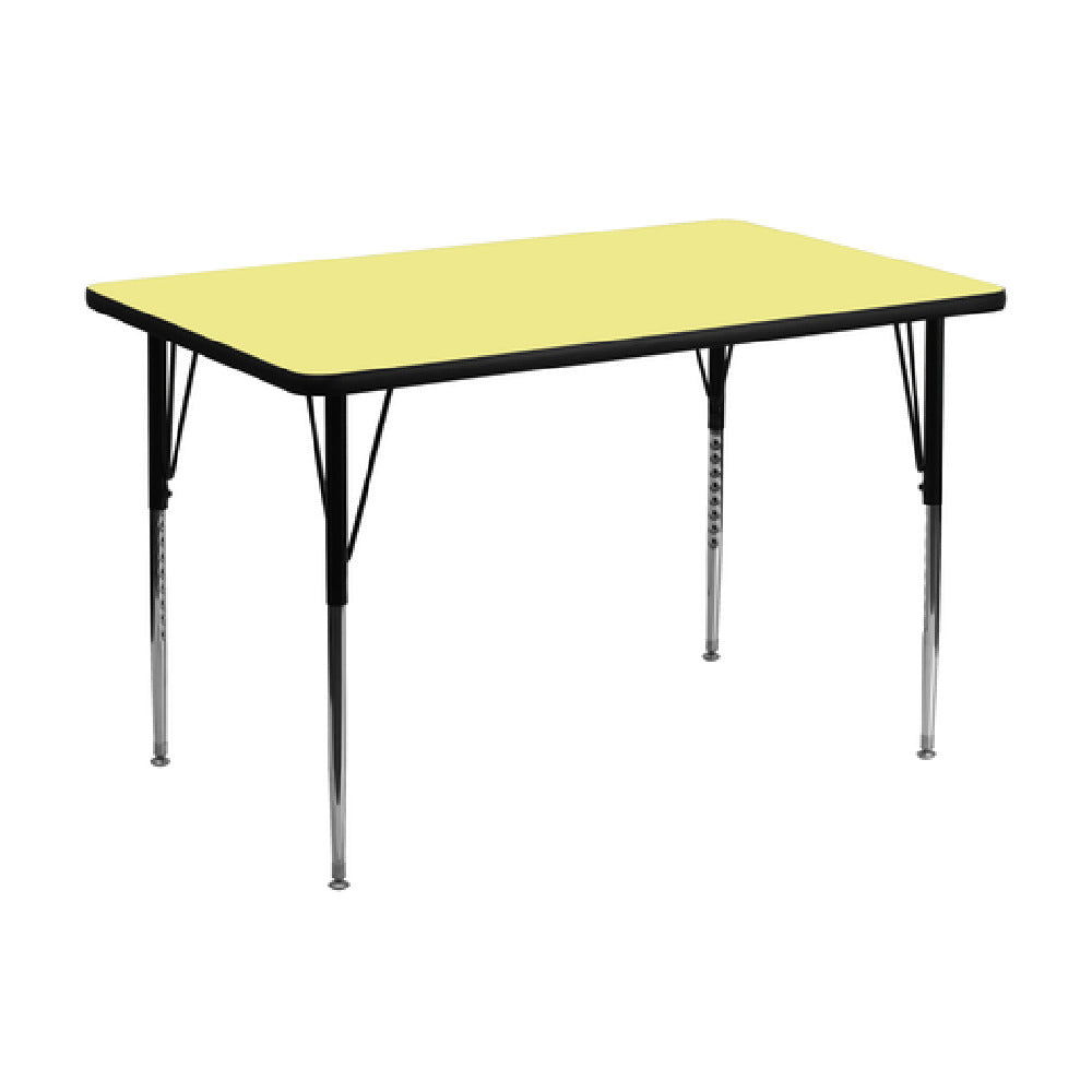 Flash Furniture XU-A3048-REC-YEL-T-A-GG Activity Table 48"W X 30"D X 21-1/8" To 30-1/8" Adjustable Height