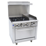 Empura Equipment EGR36-G12_NAT Single Base Gas Range Natural Gas 36"W X 32-5/8"D X 60-1/8"H