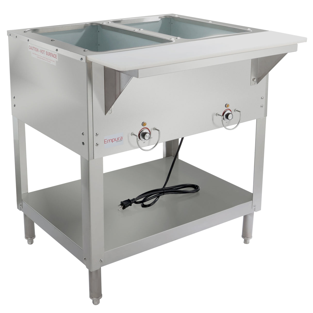 Empura Equipment E-ST-120/2 Steam Table 33"W X 31"D X 34.25"H Stainless Steel