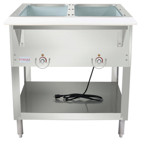 Empura Equipment E-ST-120/2 Steam Table 33"W X 31"D X 34.25"H Stainless Steel