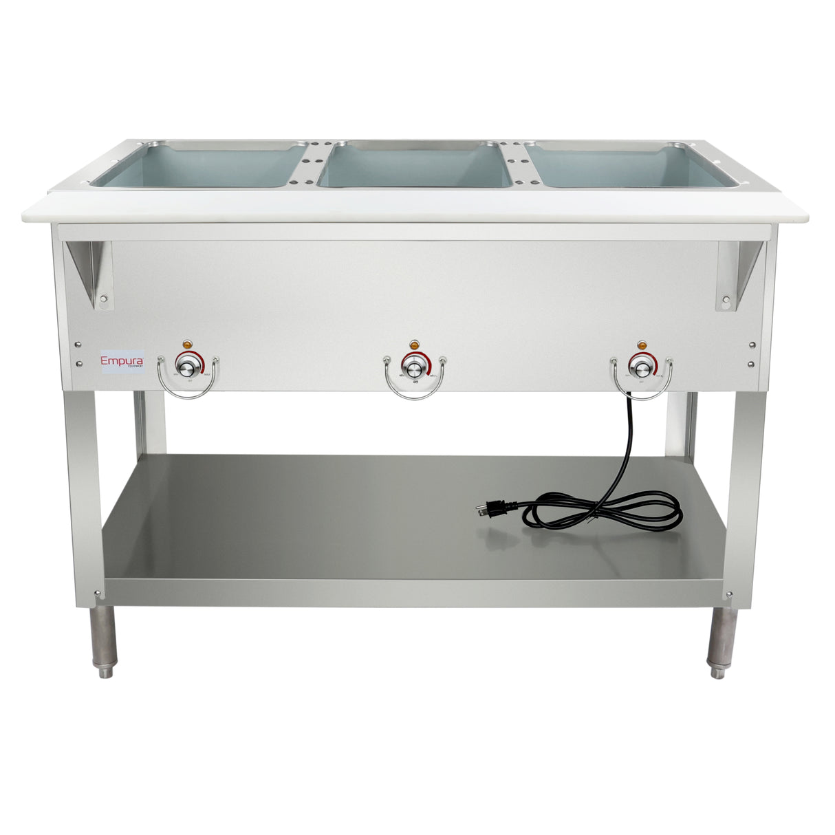 Empura Equipment E-ST-120/3 Steam Table 48"W X 31"D X 34.25"H Stainless Steel