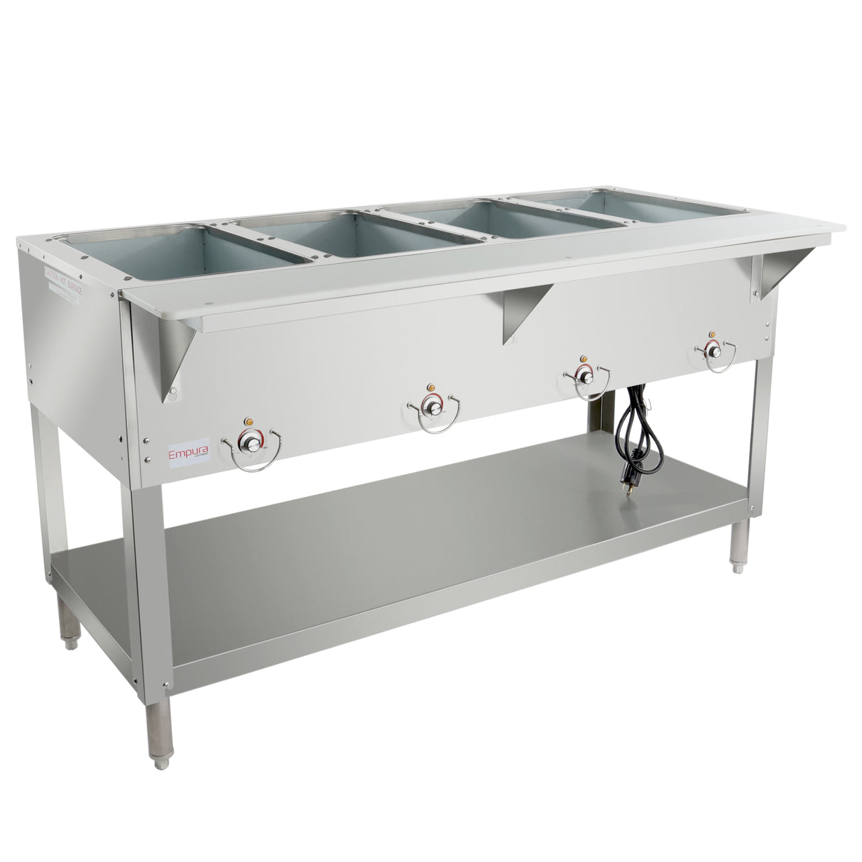 Empura Equipment E-ST-120/4 Steam Table 58"W X 31"D X 34.25"H Stainless Steel