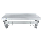 Empura Stainless E-WPS-1236 Pot Rack Wall-Mounted 36" X 12" Stainless Steel Wall Mounted Pot Rack With Shelf And 18 Gauge Galvanized Hooks