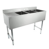 Empura Stainless EB3B101410L Underbar Sink (3) Bowls (10" X 14" X 10") 3 Compartment