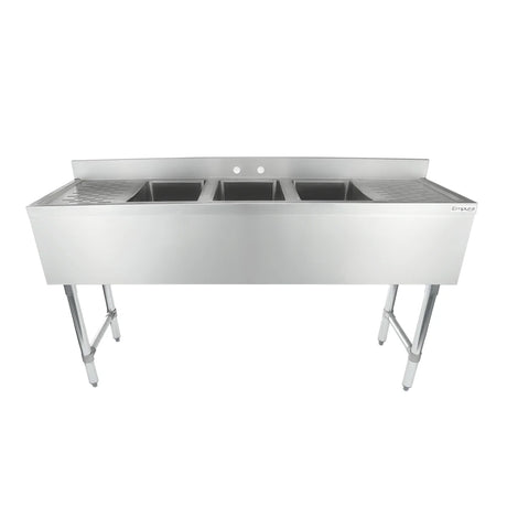 Empura Stainless EB3B101410LR Underbar Sink (3) Bowls (10" X 14" X 10") 3 Compartment
