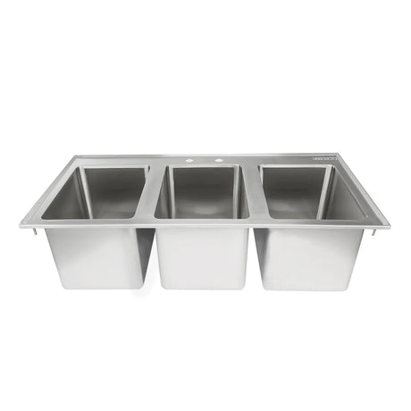 Empura Stainless EDIS3101410 Drop In Sink 3 Compartment 16 Gauge 304 Stainless Steel