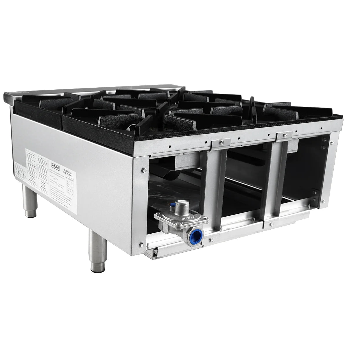 Empura Equipment EHP-4 Standard Duty Gas Hot Plate 23.6"W X 28.5"D X 13.7"H With 12" X 12" Cast Iron Top Grates