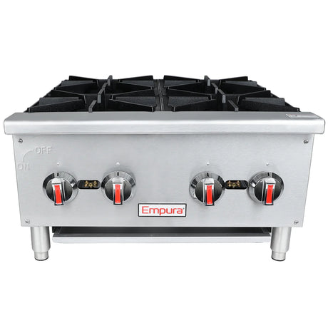 Empura Equipment EHP-4 Standard Duty Gas Hot Plate 23.6"W X 28.5"D X 13.7"H With 12" X 12" Cast Iron Top Grates
