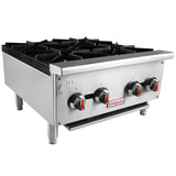 Empura Equipment EHP-4 Standard Duty Gas Hot Plate 23.6"W X 28.5"D X 13.7"H With 12" X 12" Cast Iron Top Grates
