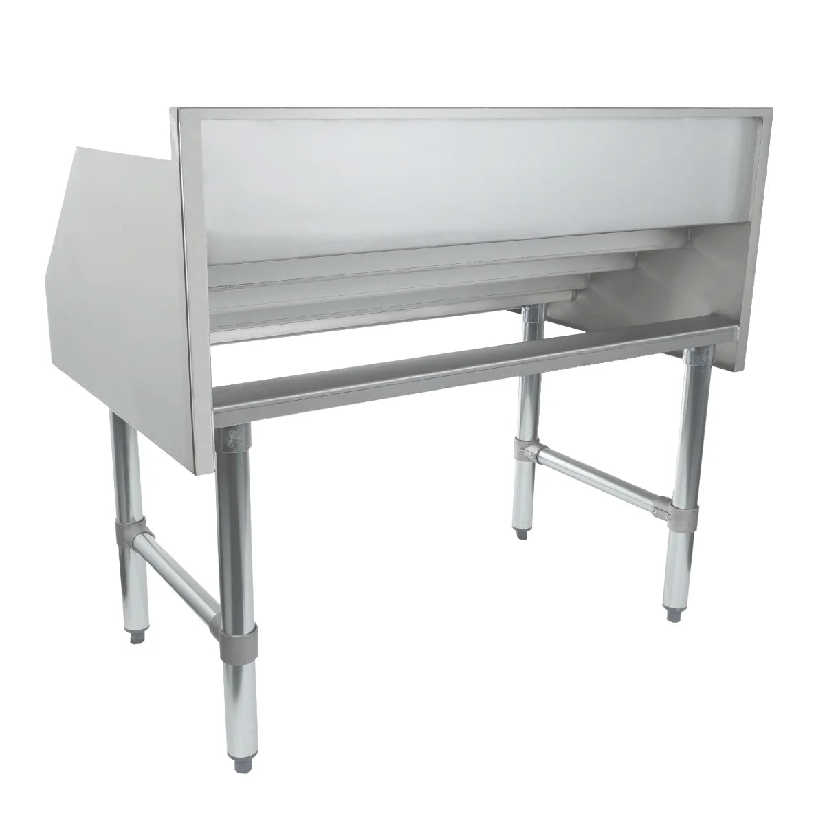 Empura Stainless ELS3623 Underbar Liquor Display Stand 36"W X 23"D X 33"H 18 Gauge 304 Ss Bottom/back/sides/hat Channel And Steps