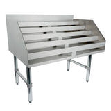 Empura Stainless ELS3623 Underbar Liquor Display Stand 36"W X 23"D X 33"H 18 Gauge 304 Ss Bottom/back/sides/hat Channel And Steps