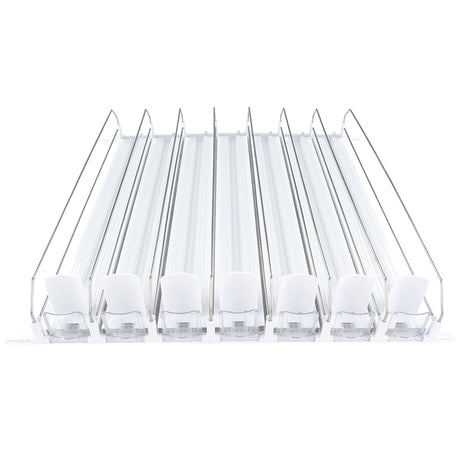Optional White 7 Lane Pusher Pre-Assembled Bundle Per Shelf Add-on Accessory Compatible with EGM-23W