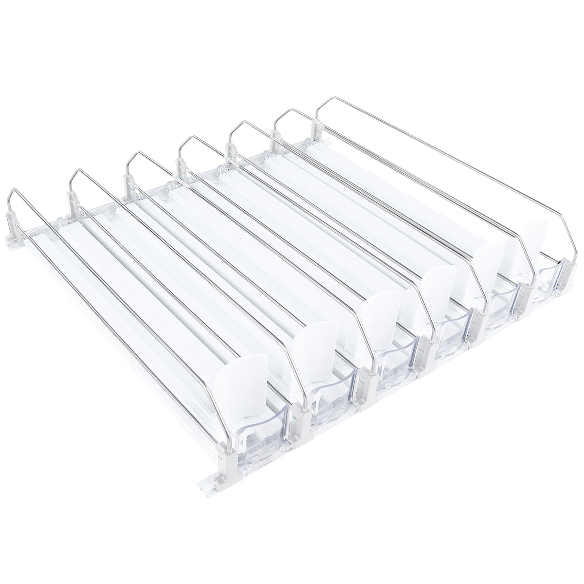 Optional White 6 Lane Pusher Pre-Assembled Bundle Per Shelf Add-on Accessory Compatible with ESM-36W