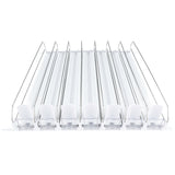 Optional White 7 Lane Pusher Pre-Assembled Bundle Per Shelf Add-on Accessory Compatible with ESM-50W