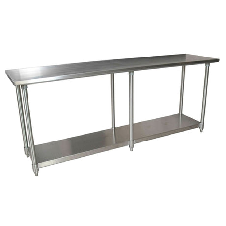 BK Resources QTT-9636 Work Table 96"W X 36"D X 34-3/4"H 14/304 Stainless Steel Top Reinforced With (3) 5" C Channels