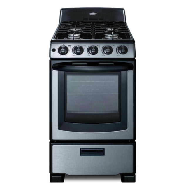 Summit PRO201SS Gas Range 20"W 2.3 Cu. Ft. Oven Capacity