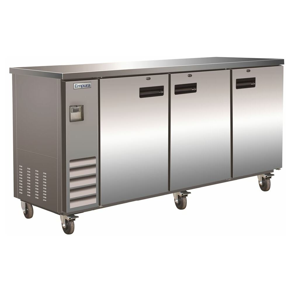 Empura Refrigeration E-KBB70-2-S Back Bar Cooler 3 Swing Solid Doors 73"W X 24.4"D X 41.8"H