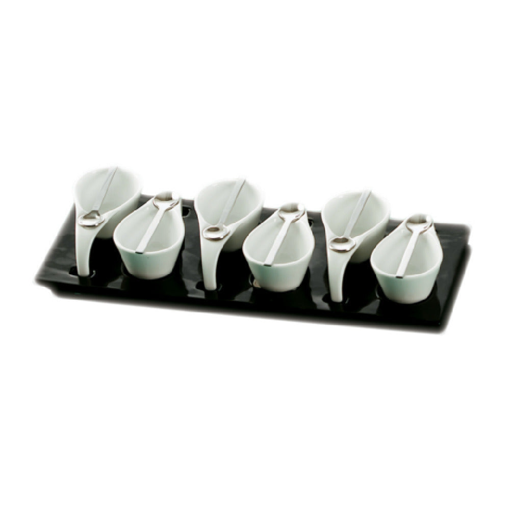 CAC China PTP-6-B Party Collection Tasting Cup Set Includes: (6) 2 Oz. 4-1/2"L X 2-1/2"W X 1-3/4"H