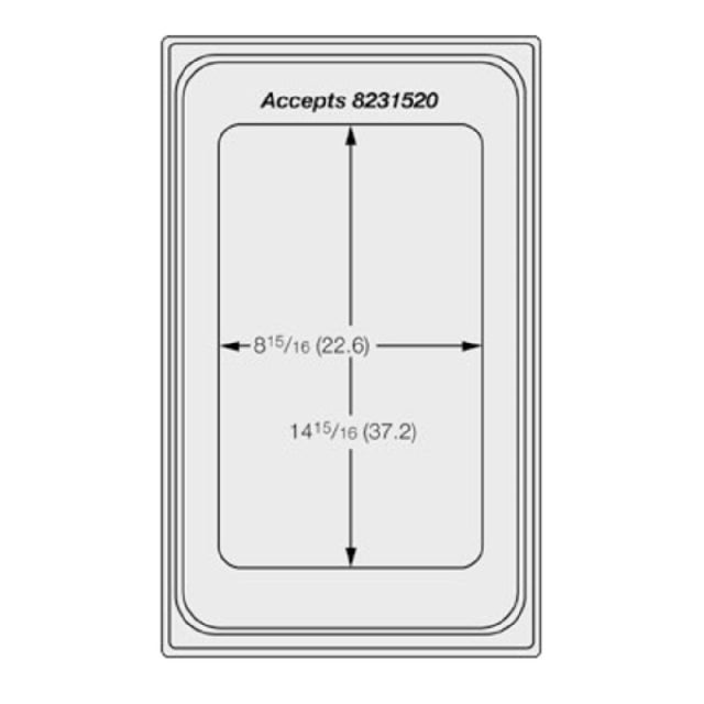 Vollrath 8240516 Miramar™ Template For (1) Rectangle (3/4) Size) Decorative Pan