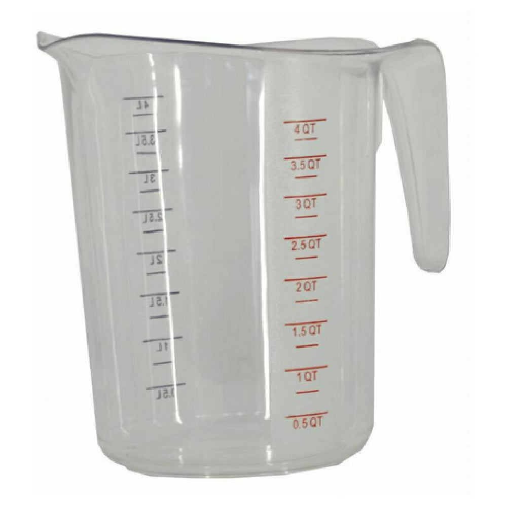 Omcan 80574 (80574) Measuring Cup 4 Quart (3800ml) Capacity Raised External Markings Quarts & Liters