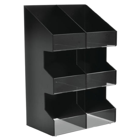 Hubert 28199 - Cup & Lid Organizer, 6-compartment, 10-1/2" X 6-1/2" X 15-3/4"H Overall