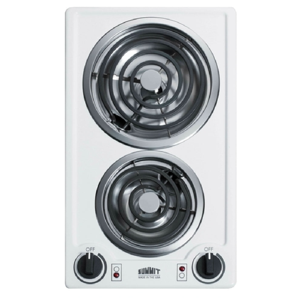 Summit CCE211WH Radiant Cooktop Electric Two-burner