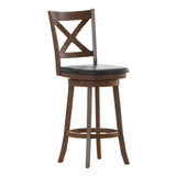 Flash Furniture ES-UN1-29-OAK-GG Felicity Swivel Barstool Crossback Padded LeatherSoft Seat