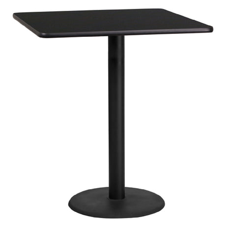 Flash Furniture XU-BLKTB-3636-TR24B-GG Table 36"W X 36"D X 43-1/8"H Bar Height