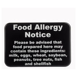 Tablecraft 10481 Warning Sign "Allergy" Wall Mounted