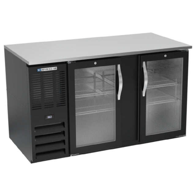 Beverage Air BB58HC-G-B - Refrigerated Back Bar Storage Cabinet, Two-section, 58"W X 30-3/8"D X 34"H