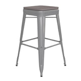 Flash Furniture CH-31320-30-SIL-PL2G-GG Kai Bar Stool 500 Lb. Weight Capacity