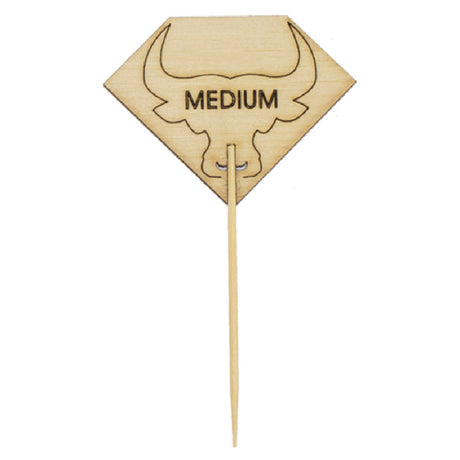 PacknWood 209BBRUMPYM - Steak Marker, 2.1"W X 3.7"H, "MEDIUM"