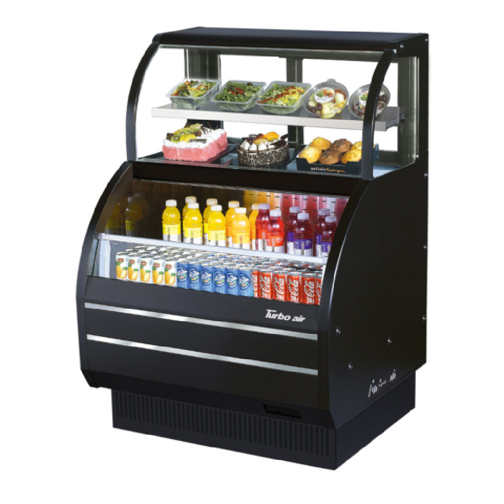 Turbo Air TOM-W-40SB-N Open Display Merchandiser Combination Case With Refrigerated Top Shelf Combination Case