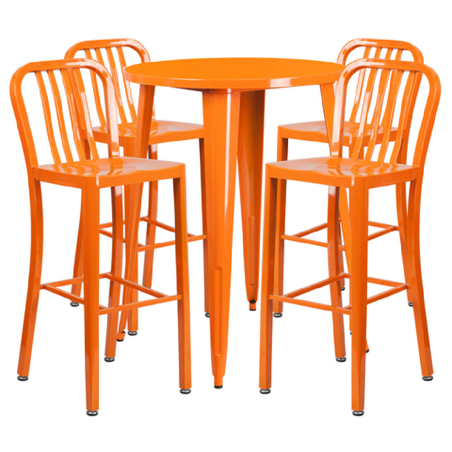 Flash Furniture CH-51090BH-4-30VRT-OR-GG Table And Bar Stool Set Includes (1) 30" Dia. X 41"H Table