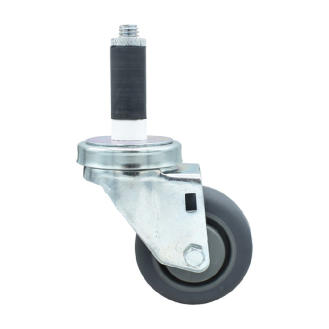 BK Resources 3SBR-1RA-GR - Swivel Caster, 1" Expanding Stem, 3" Gray Rubber Wheel